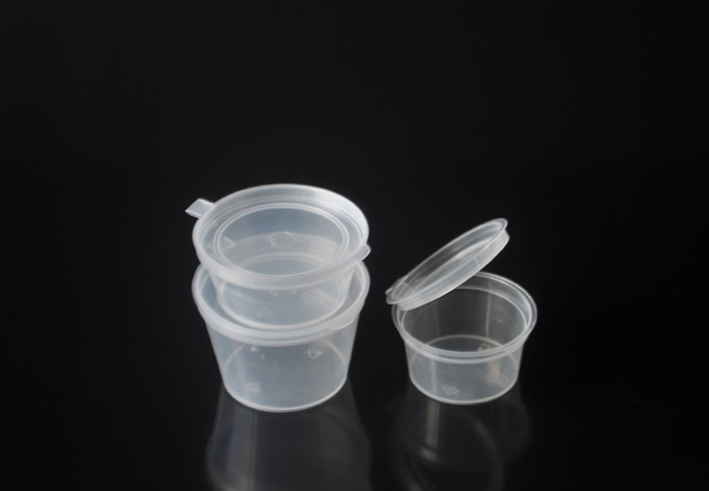 1oz Clear Plastic Chutney Cups Hinge Lids Sauce Pots Deli Condiment Reusable